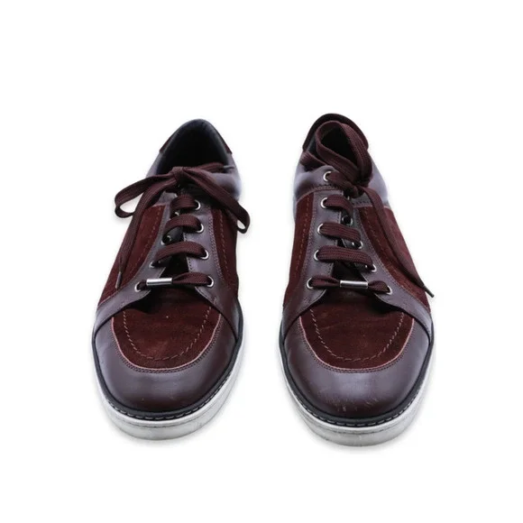 Jimmy Choo Men's Burgundy Suede Sneakers - Used - Size 45